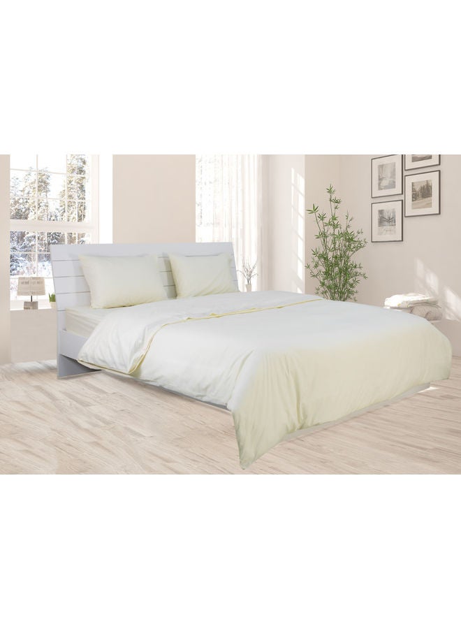Hotel Linen Klub 2-Piece Deyarco Single Size Duvet Cover Set Cotton Blend Cream  - Image 1