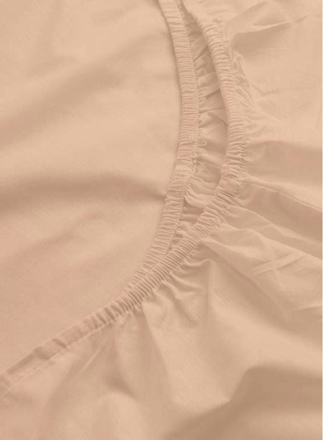 Princess 3-Piece Fitted Sheet With Pillowcases Set Cotton Blend Peach 150 x 200cm  - Image 3