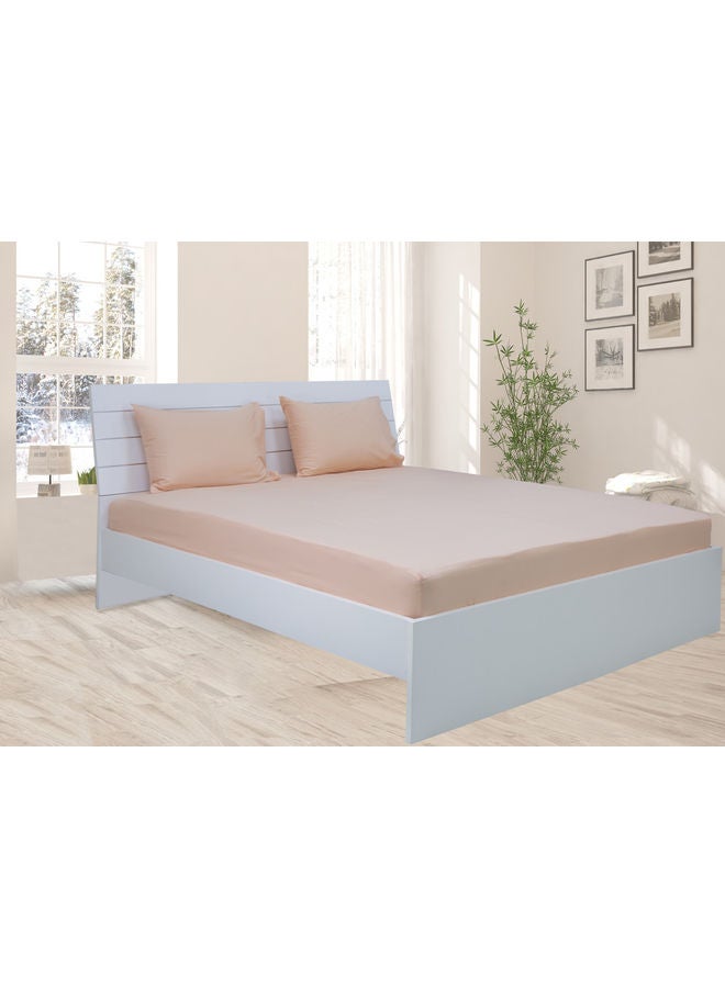 Princess 3-Piece Fitted Sheet With Pillowcases Set Cotton Blend Peach 150 x 200cm  - Image 5