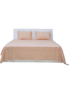 Hotel Linen Klub 3-Piece Flat Sheet With Pillowcases Set Cotton Blend Peach 200 x 240cm  - Image 3