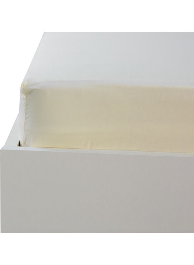 Hotel Linen Klub - 3-Piece Fitted Sheet And Pillowcases Set Cotton Blend Cream 180x200cm - Image 1