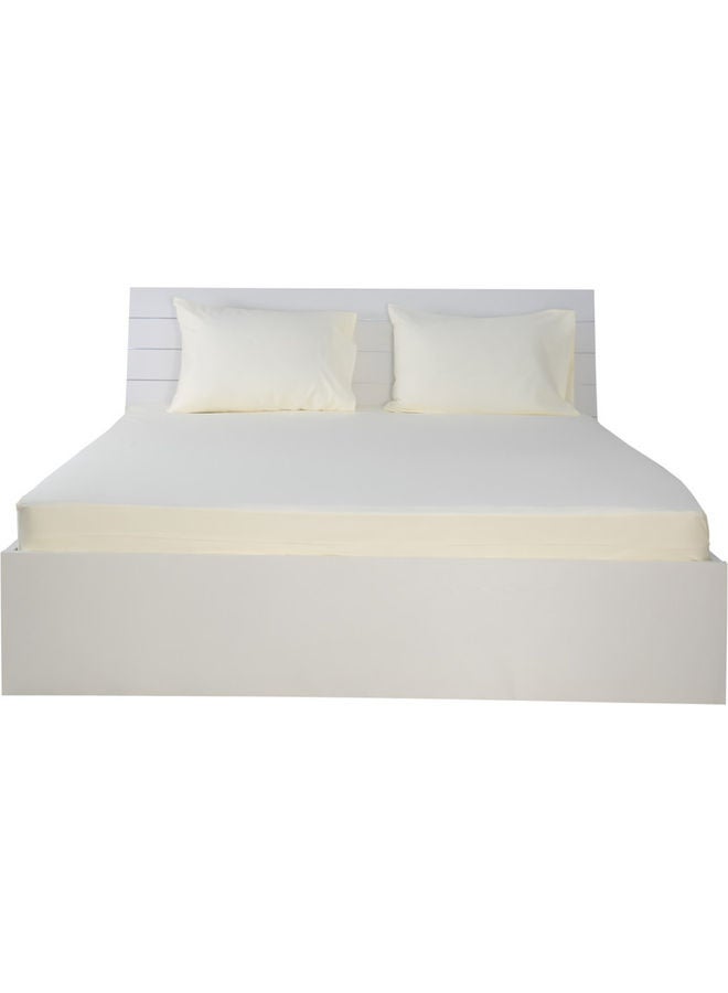 Hotel Linen Klub - 3-Piece Fitted Sheet And Pillowcases Set Cotton Blend Cream 180x200cm - Image 1
