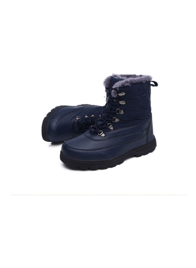 بيوينتي High Tube Lace Up Outdoor Top Waterproof Casual Boots Blue  - Image 4