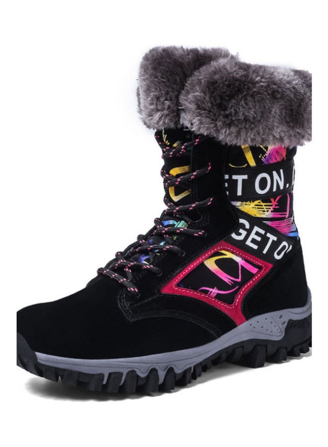 Beauenty High Top Snow Ankle Boots Black/Red/Yellow  - Image 1