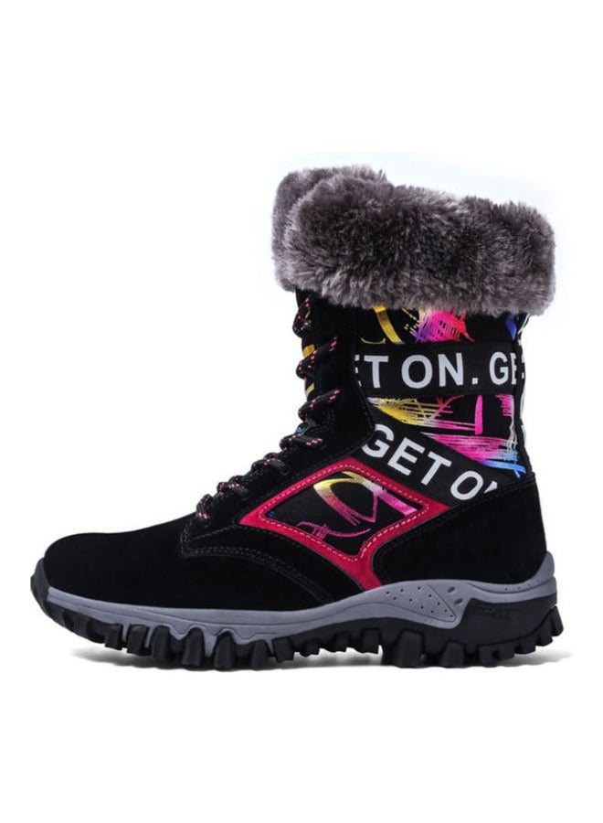 Beauenty High Top Snow Ankle Boots Black/Red/Yellow  - Image 2