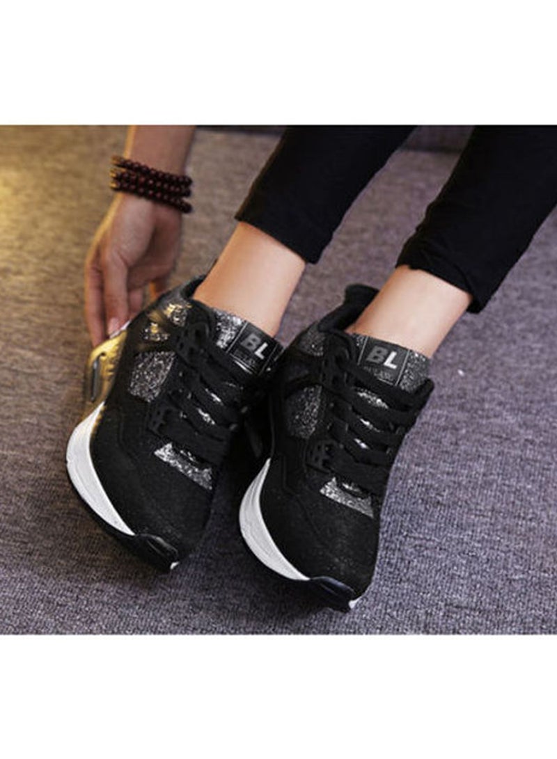 Beauenty Lace-Up Low Top Sneakers Black/White/Silver  - Image 4