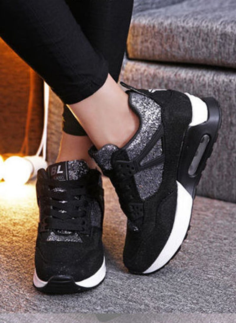 Beauenty Lace-Up Low Top Sneakers Black/White/Silver  - Image 5