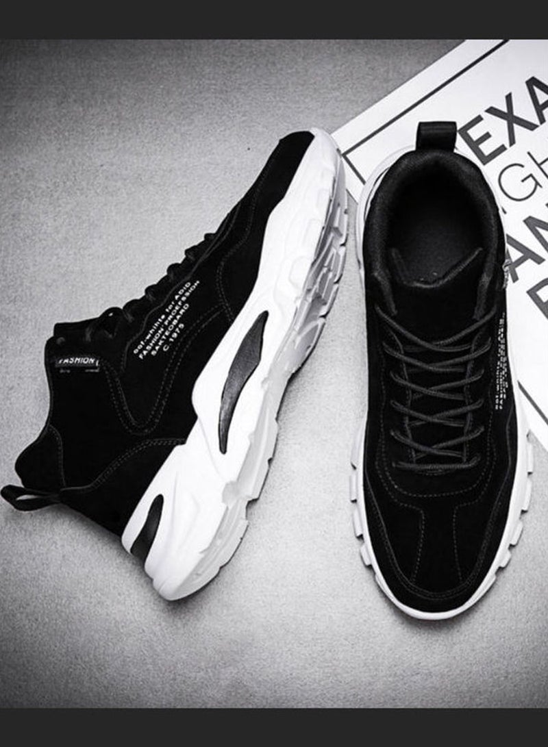 Beauenty Lace-Up High Top Sneakers Black/White  - Image 4