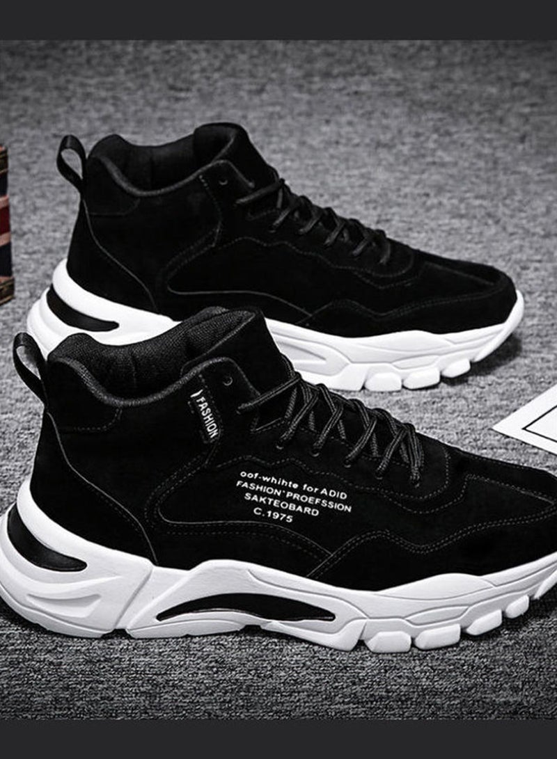 Beauenty Lace-Up High Top Sneakers Black/White  - Image 2