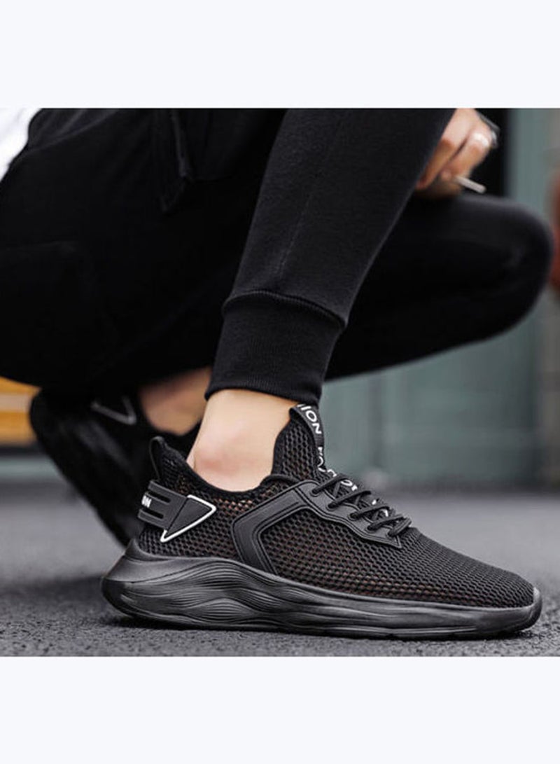 Beauenty Mesh Light Lace-Up Running Shoes Black - Image 3