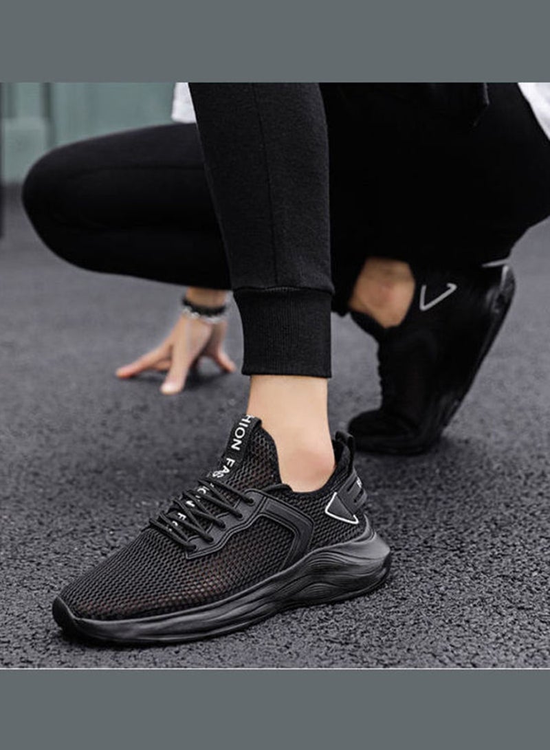 Beauenty Mesh Light Lace-Up Running Shoes Black - Image 2