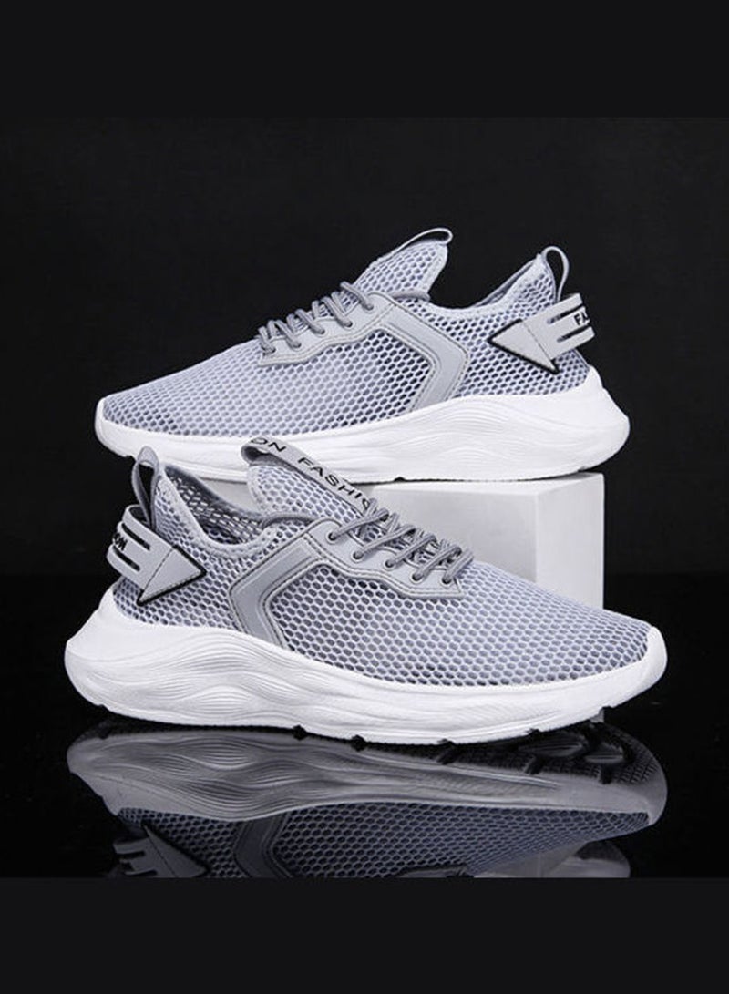Beauenty Mesh Light Lace-Up Running Shoes Grey - Image 3