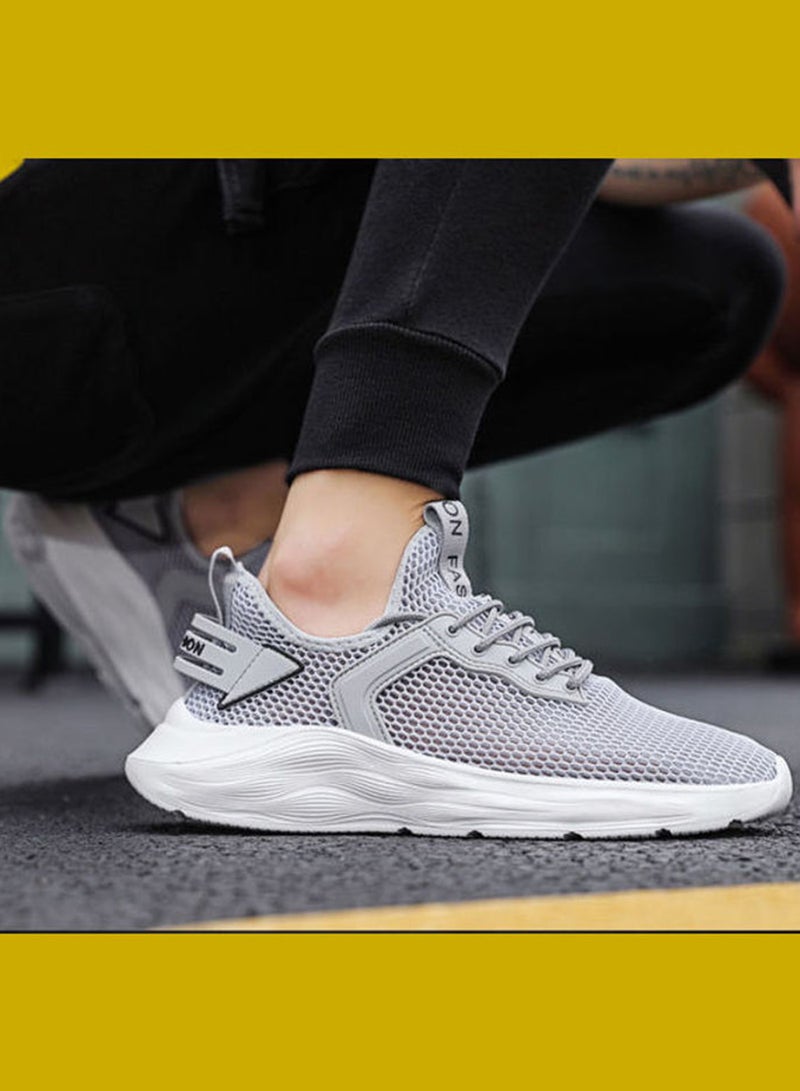 Beauenty Mesh Light Lace-Up Running Shoes Grey - Image 5