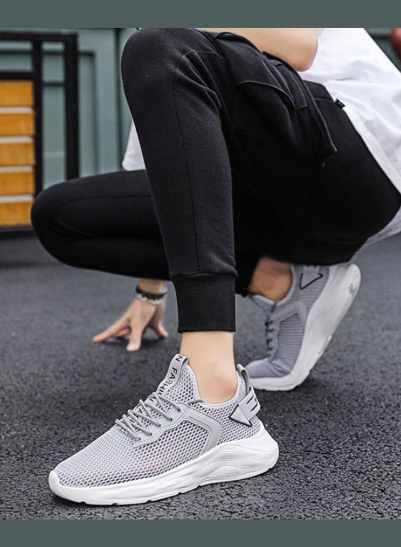 Beauenty Mesh Light Lace-Up Running Shoes Grey - Image 4