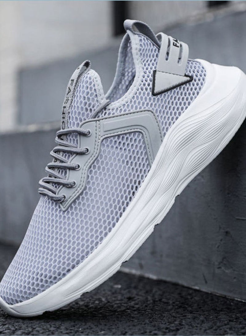 Beauenty Mesh Light Lace-Up Running Shoes Grey - Image 2