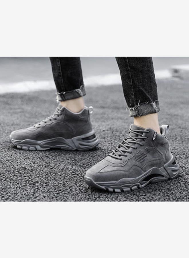 Beauenty Autumn Korean Fashion High Top Light Sport Shoes Grey - Image 4