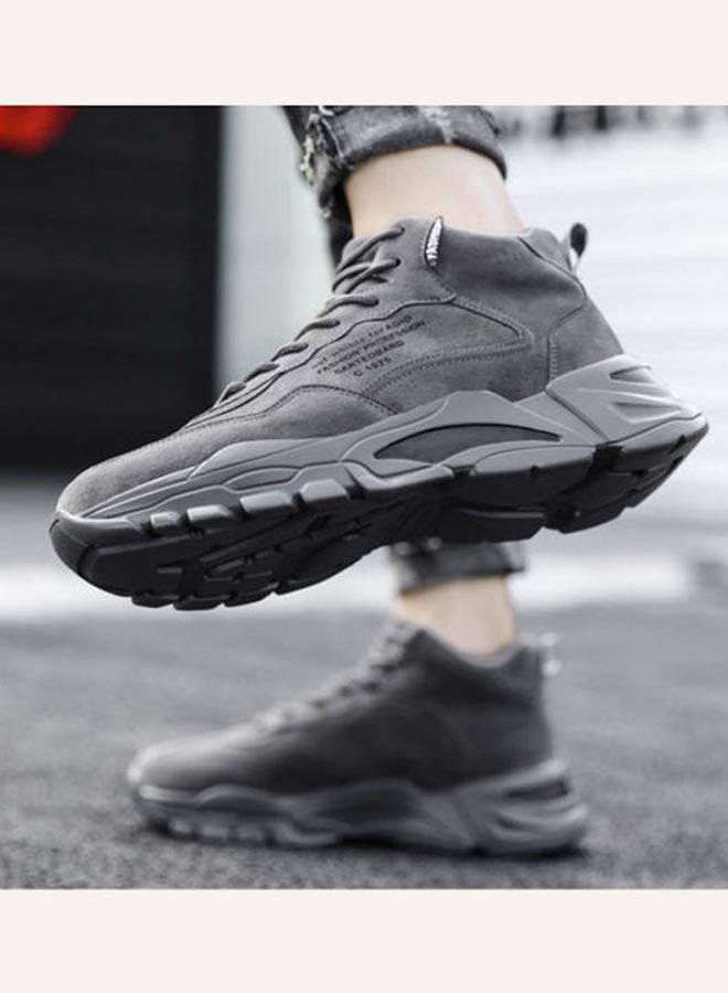 Beauenty Autumn Korean Fashion High Top Light Sport Shoes Grey - Image 3