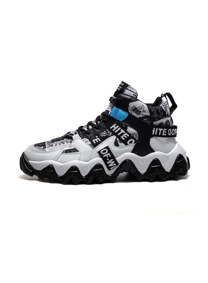 Beauenty Lace-Up Closure High Top Sneakers White/Black/Blue - Image 1