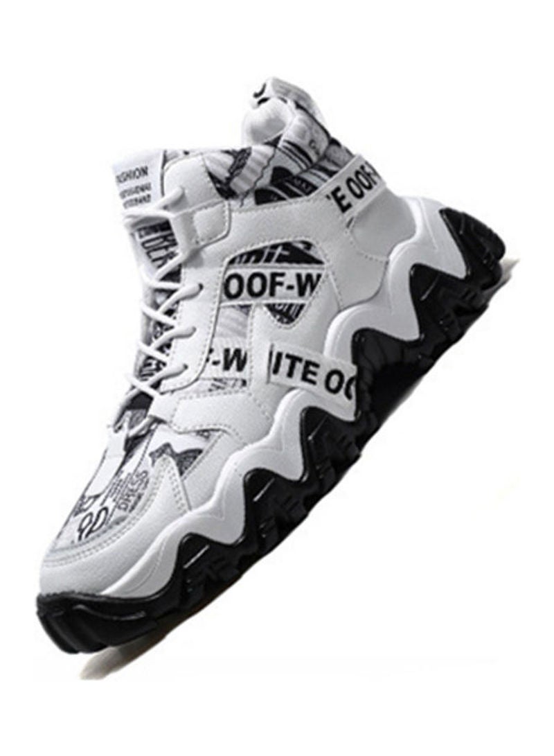 Beauenty Lace-Up Closure High Top Sneakers White/Black - Image 1