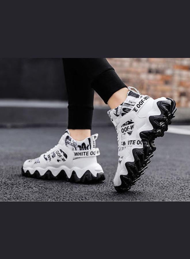 Beauenty Lace-Up Closure High Top Sneakers White/Black - Image 4