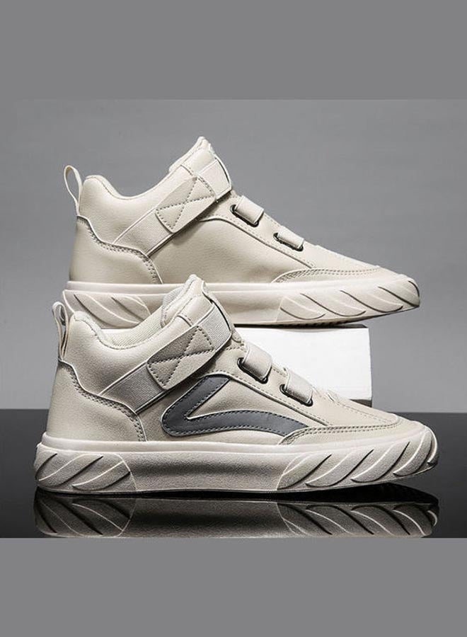 Beauenty Autumn Korean Breathable Xiaobai Versatile High Top Sneakers Beige  - Image 2