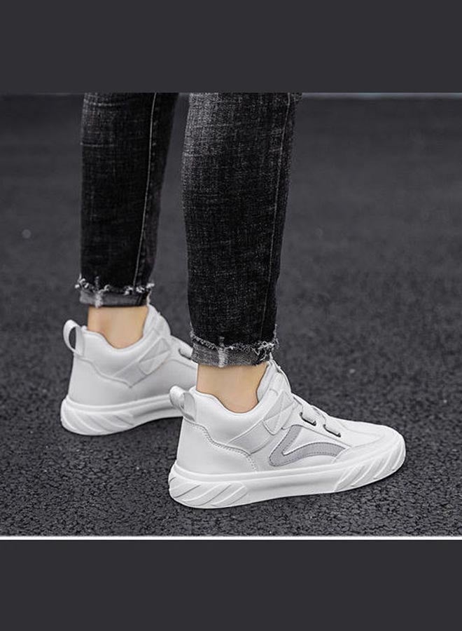 Beauenty Autumn Korean Breathable Xiaobai Versatile High Top Sneakers White  - Image 4