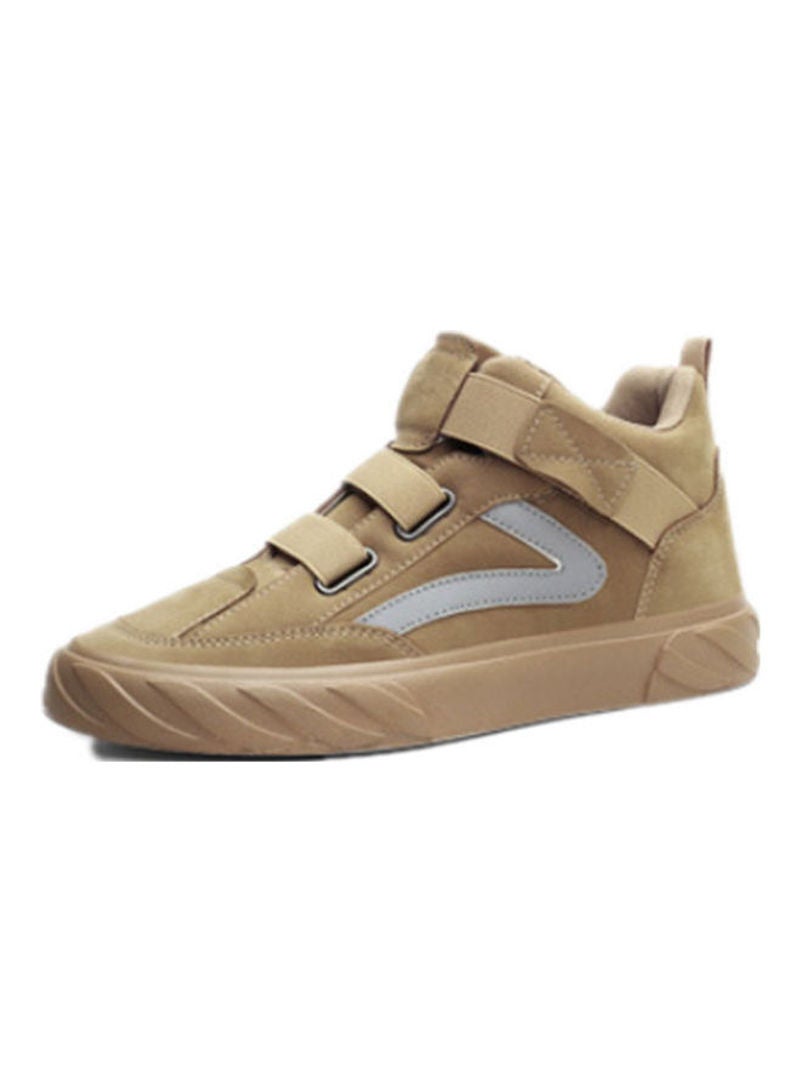 Beauenty Autumn Korean Leisure Fashion Breathable High Top Slip-On Shoes Brown - Image 1