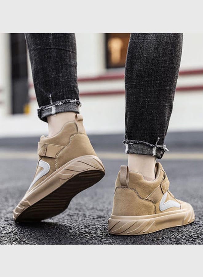 Beauenty Autumn Korean Leisure Fashion Breathable High Top Slip-On Shoes Brown - Image 2
