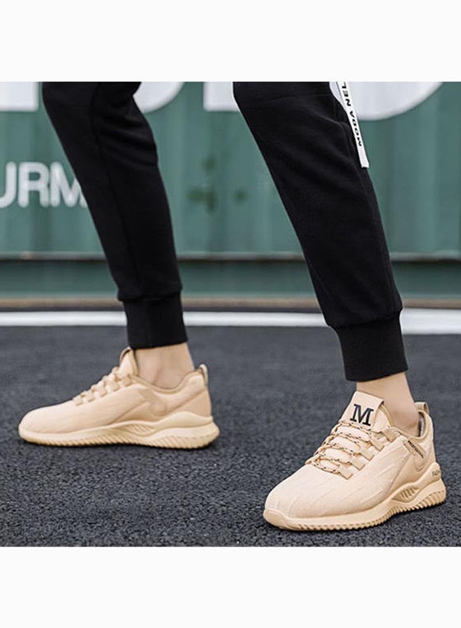 Beauenty - Winter Plush Korean Fashion Flying Mesh Detail Running Shoes Beige - Image 1