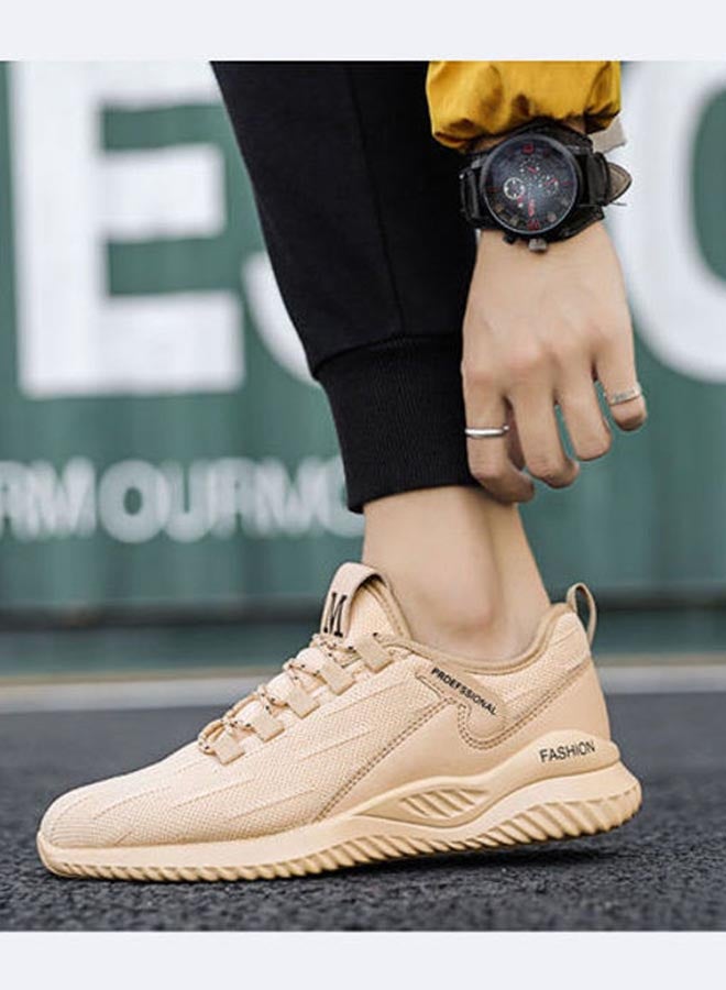 Beauenty - Winter Plush Korean Fashion Flying Mesh Detail Running Shoes Beige - Image 1