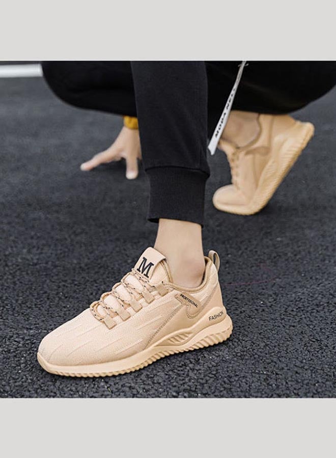 Beauenty - Winter Plush Korean Fashion Flying Mesh Detail Running Shoes Beige - Image 1