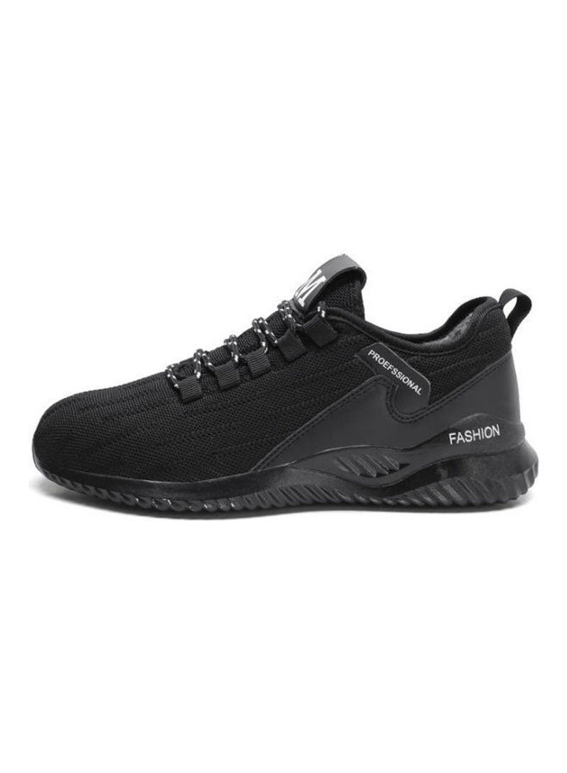 Beauenty - Winter Plush Korean Fashion Flying Mesh Detail Running Shoes Black - Image 1