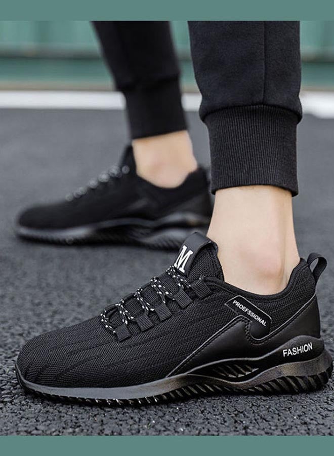 Beauenty - Winter Plush Korean Fashion Flying Mesh Detail Running Shoes Black - Image 1