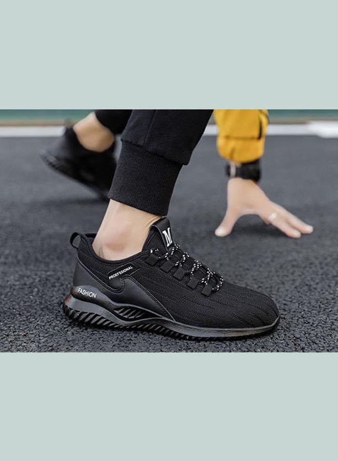 Beauenty - Winter Plush Korean Fashion Flying Mesh Detail Running Shoes Black - Image 1