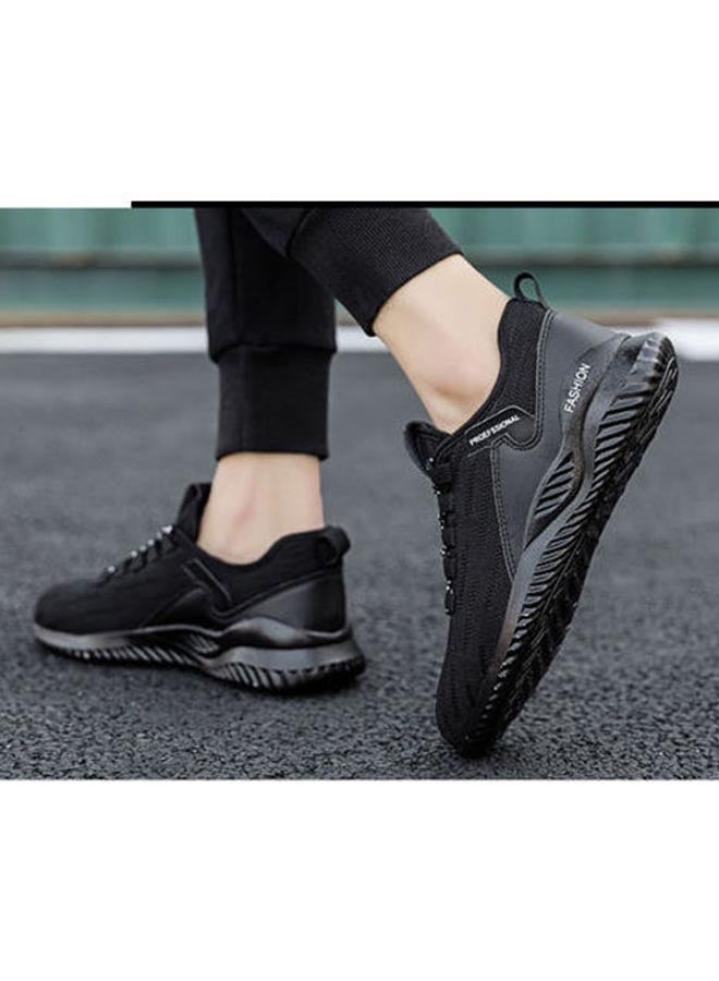 Beauenty - Winter Plush Korean Fashion Flying Mesh Detail Running Shoes Black - Image 1