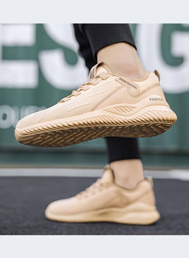 Beauenty - Winter Plush Korean Fashion Flying Mesh Detail Running Shoes Beige - Image 1