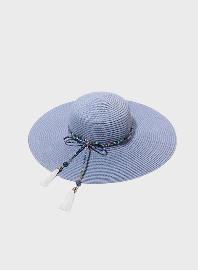 Beauenty Wide Brim Straw Hat Blue 
