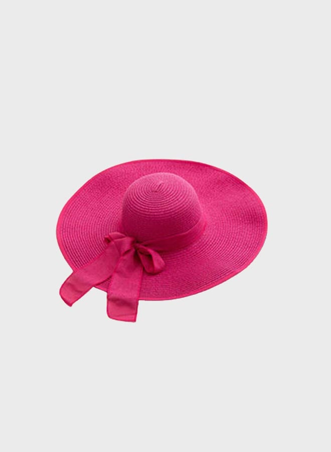 Beauenty Wide Brim Straw Hat Pink