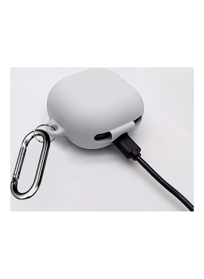 مارجون علبة حماية مع سلسلة مفاتيح وحلقة تعليق لسماعات سامسونج جالاكسي بادز 2/ بادز برو/ بادز لايف أبيض - Image 2