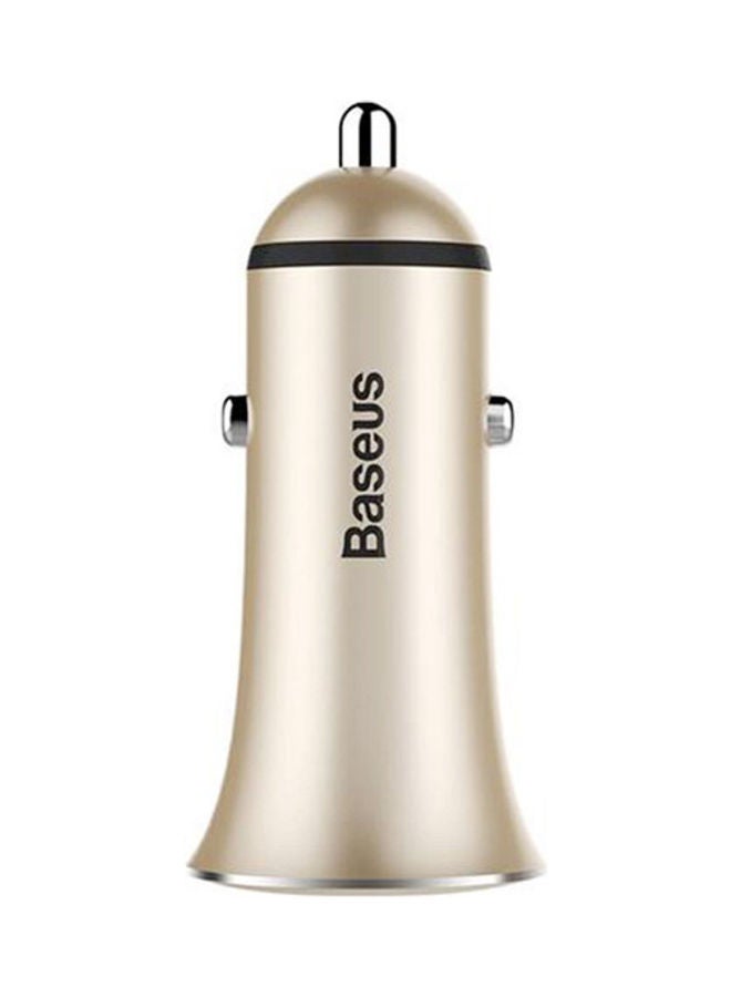 Baseus Trumpet Metal Power Car Charger Gold  - Image 1