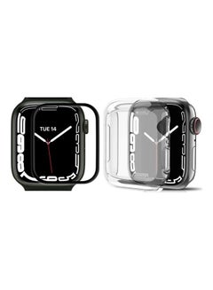2-Pack Screen Protector With Protective Case 45mm For Apple Watch Series 7 45mm Clear