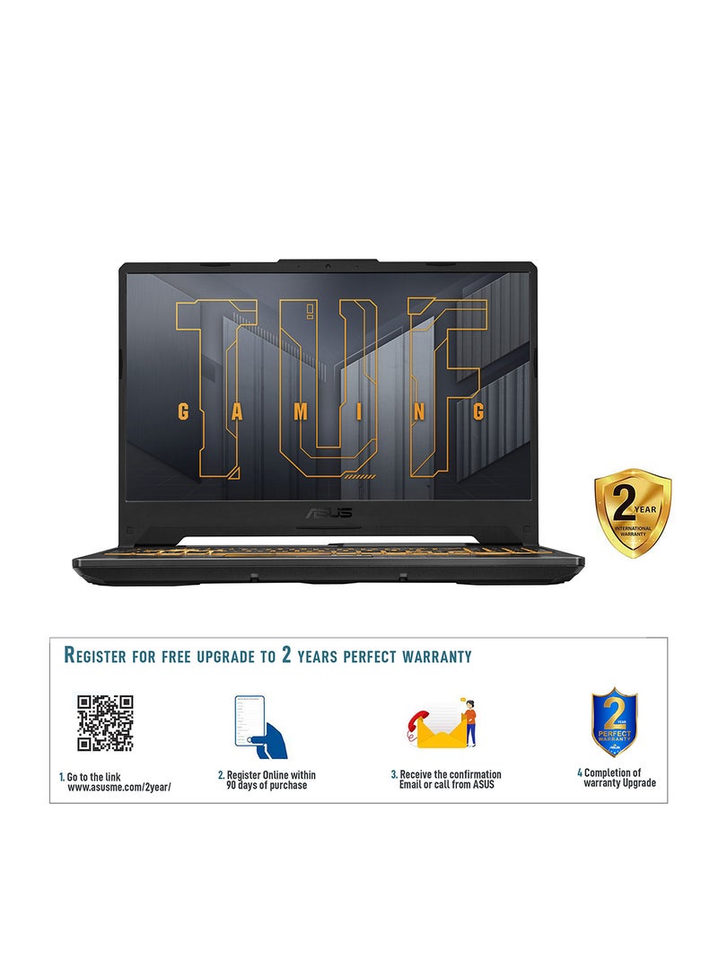 ASUS - TUF Gaming F15 FX506HEB-HN154T Laptop With 15.6-Inch Full HD Display, Core i7-11800H Processor / 16GB RAM / 1TB SSD / 4GB NVIDIA GeForce RTX 3050 Ti / Windows 10 Home /International Version English/Arabic Eclipse Gray - Image 1