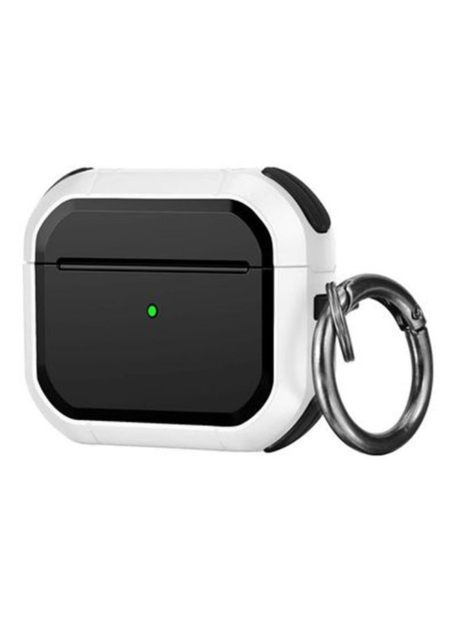 Generic Case With Keychain for Apple Airpod 3, 2021 White/Black  - Image 1