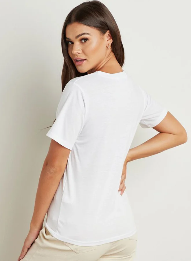 Closet By Styli California Graphic Printed T-Shirt White/Grey