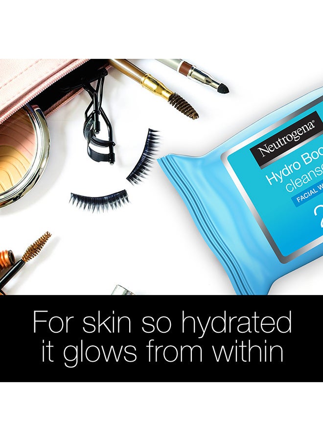 Neutrogena Neutrogena Makeup Remover Face Wipes, Hydro Boost Cleansing, Pack Of 25 Wipes Blue  - Image 2