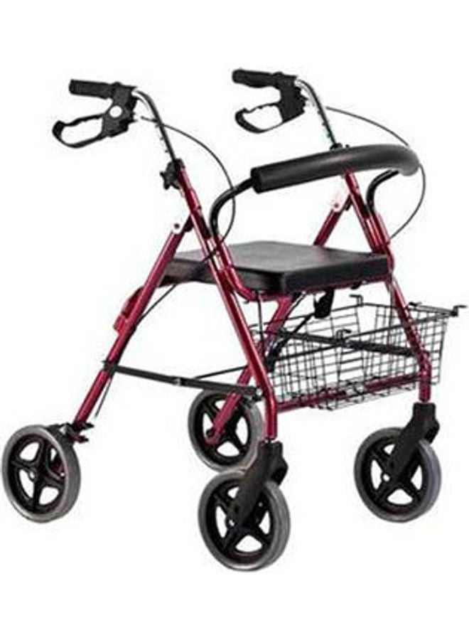 مشاية كبار السن مع سلة - لون أحمر