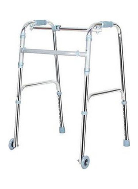 Foldable Elderly Walker Aluminum Rotating Walker - Silver