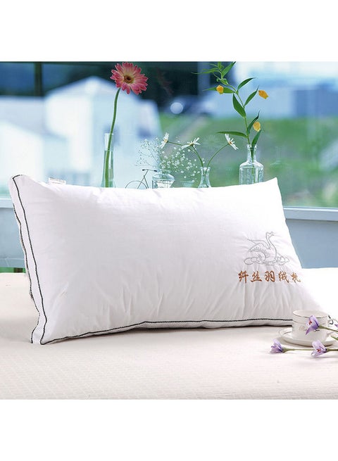 Slowly Rebounding Hotel Pillow With Cover Microfiber White 70x50cm