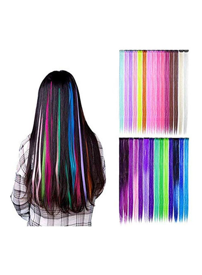 24-Piece Fashion Wig Set Multicolour 55x3cm - Image 3