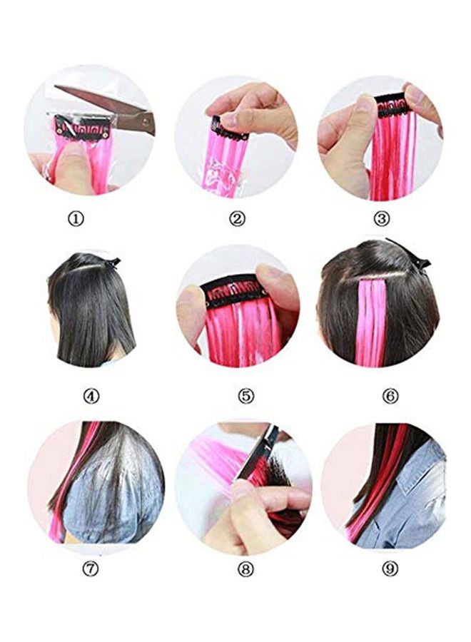 24-Piece Fashion Wig Set Multicolour 55x3cm - Image 4